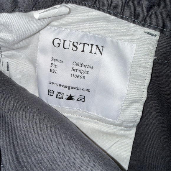 Gustin Caual Pants Button Fly 5 Pocket Size 40 Gray Straight Leg Made USA - Picture 9 of 10